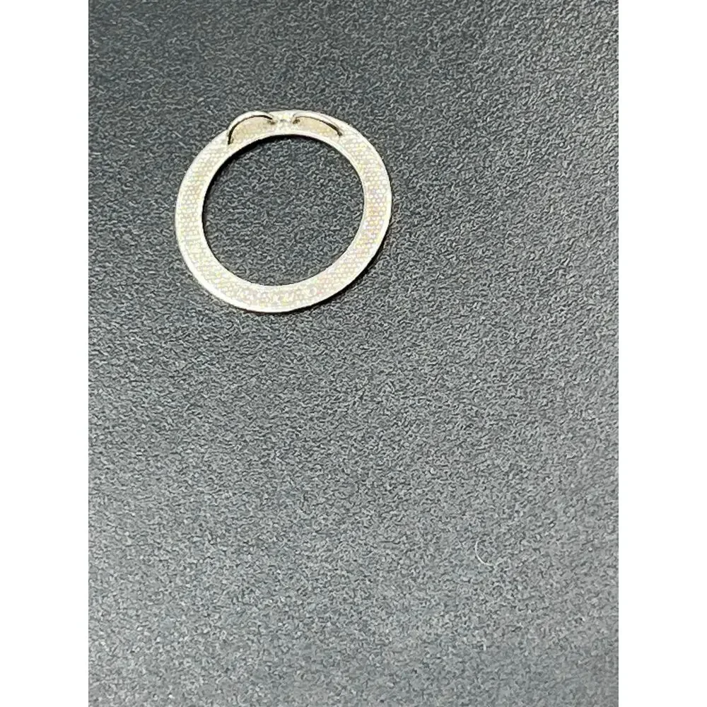 JCM 10k White Gold Round Open Circle Diamond‎ Cut Pendant Stamped
